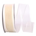 Reliant Ribbon 1.5 in. Charlize Sheer Satin Wired Edge Ribbon, Ivory - 50 Yards 25771W-810-09K